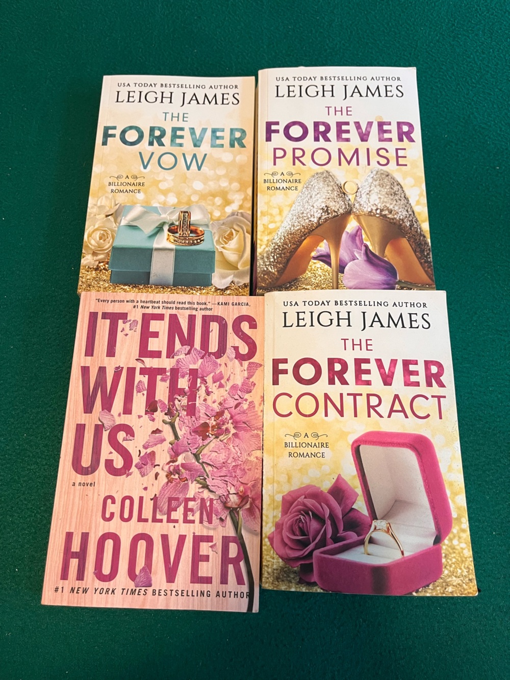 Leigh James and Colleen Romance Paperback Sets in Pink and Cream x4 books